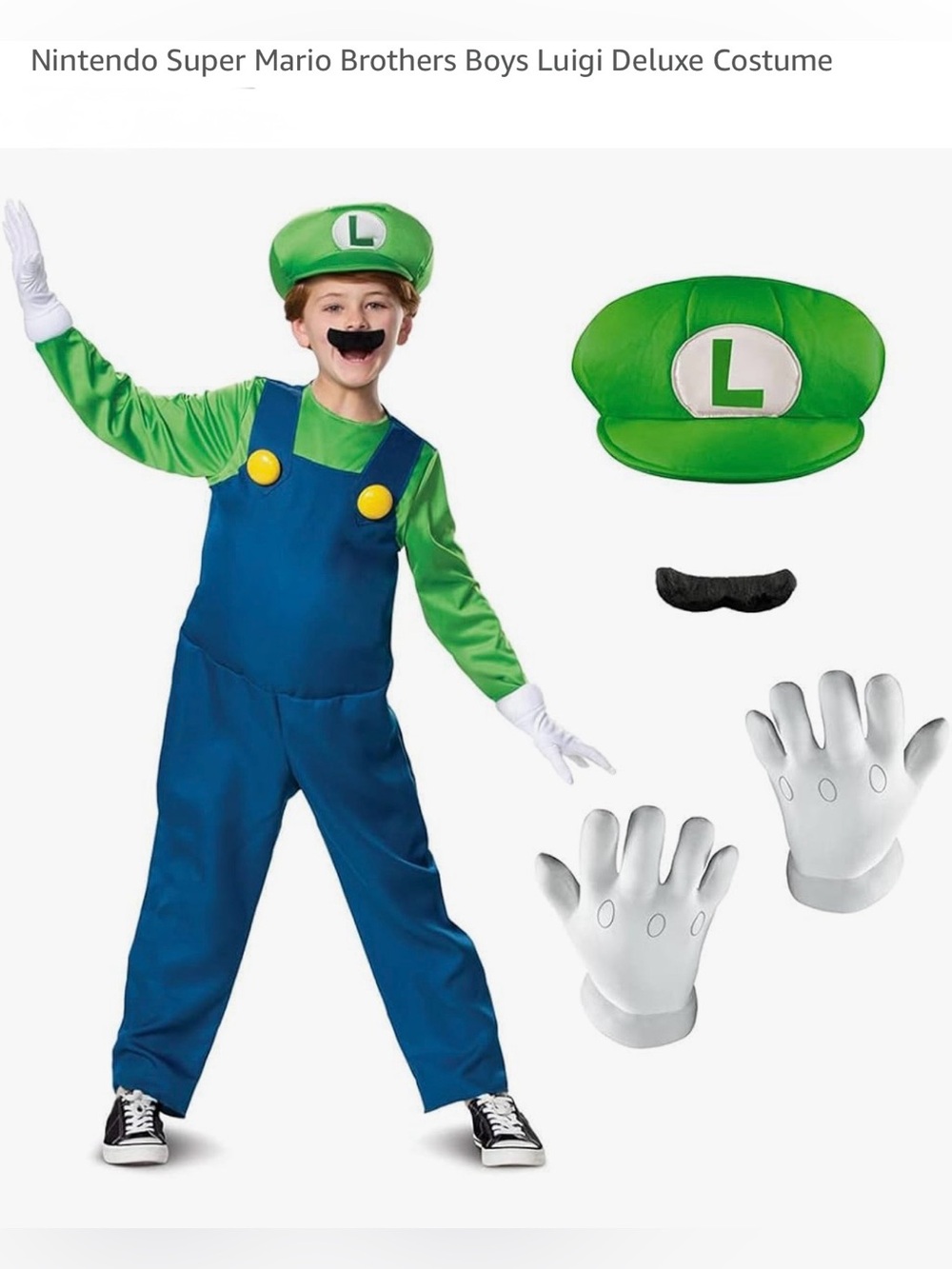 Halloween Costume. Nintendo Luigi  - Boys Sz 7/8 - NWT